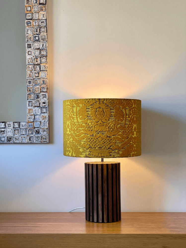 Yellow lampshade top for table lamp