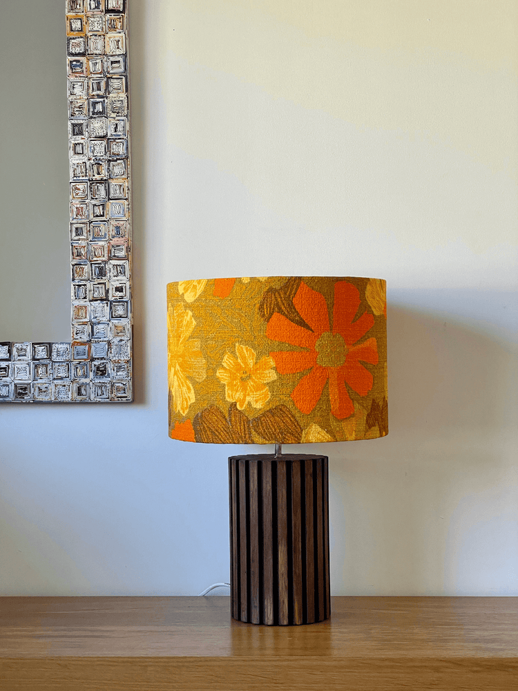 Australian Made Lampshade Gina Vintage Fabric An Orange Fiesta